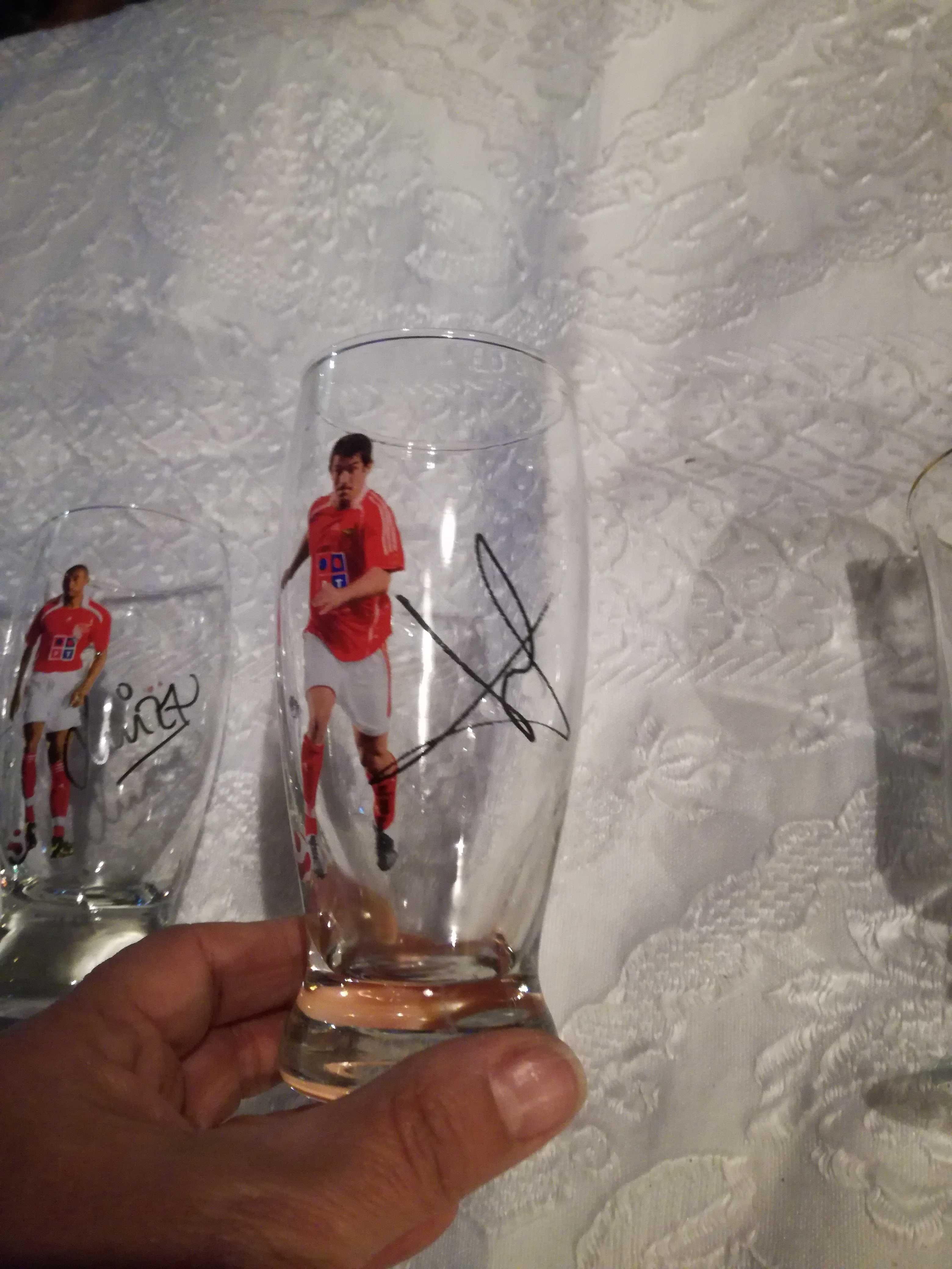 Copos de vidro jogadores do Benfica todos