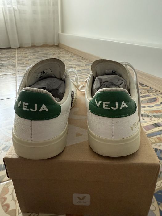 Veja Campo Chromefree Leather Sneaker White Green Black, 36