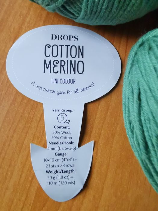 Włóczka Drops Cotton Merino - leśna zieleń