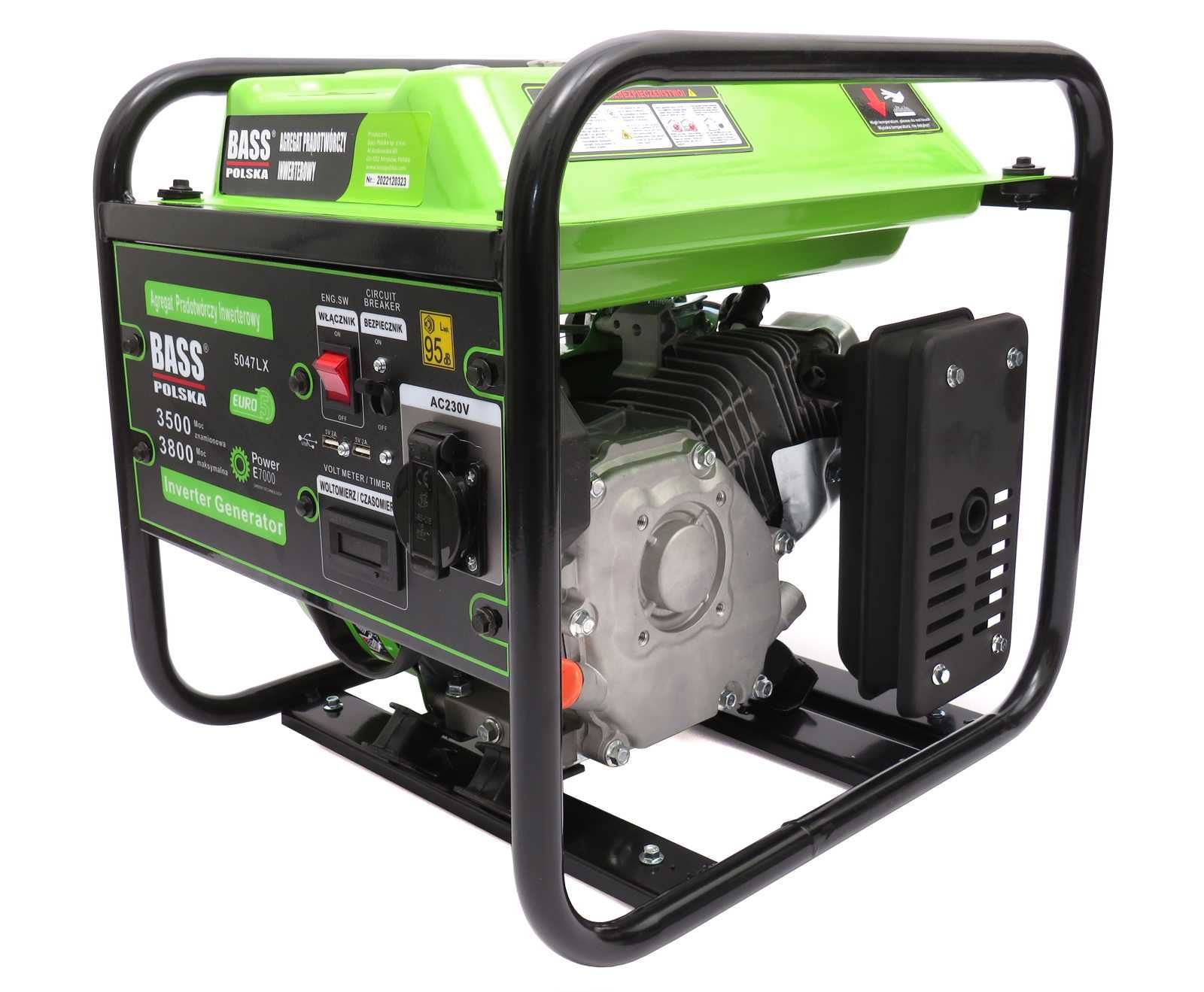 BASS Agregat Prądotwórczy Inwertorowy 3,8kw 3800w 230v Avr 5047