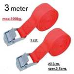 Pas do mocowania bagażu . czerwony. dł. 3m. szer.-2,5 cm
