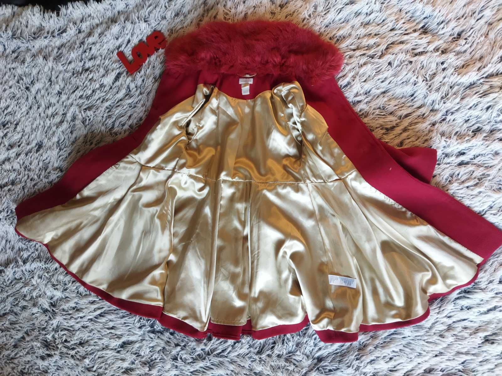 Детское демисезонное красное пальто Monsoon для девочки
