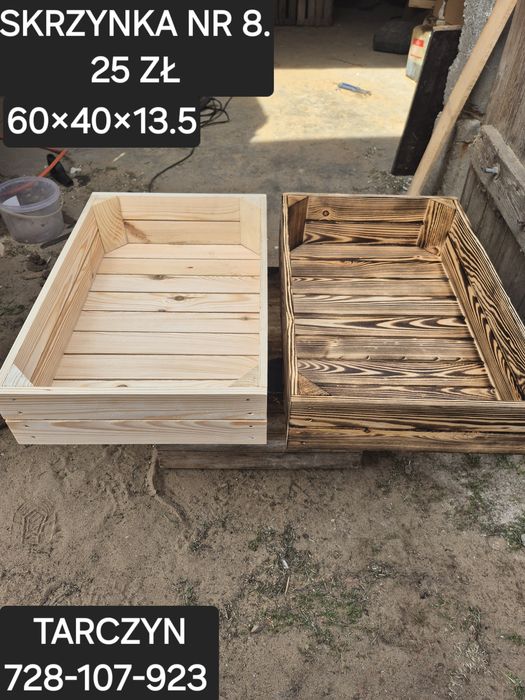 Skrzynka drewniana niska NUMER-8 szlifowana 60×40×13.5