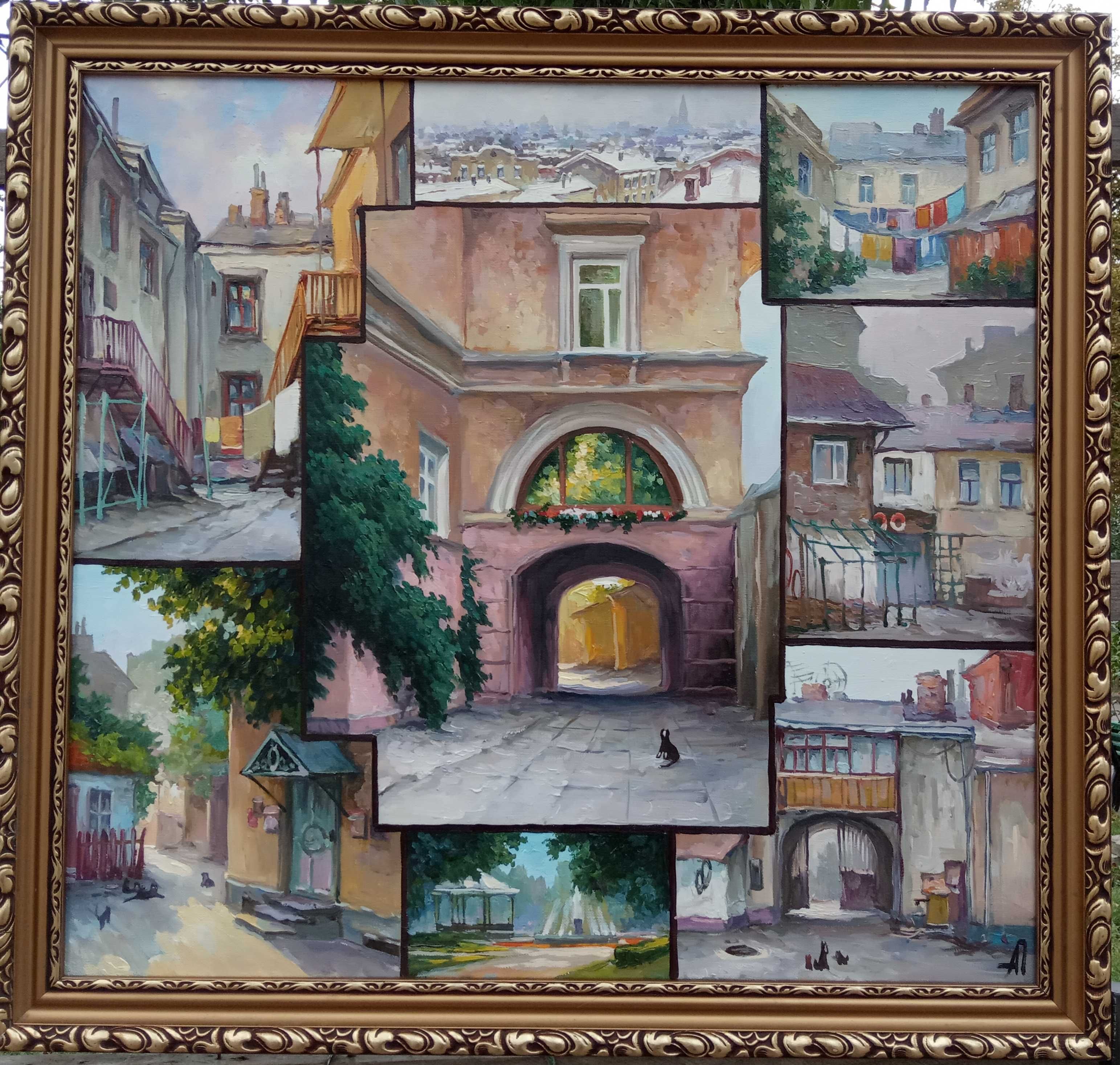 Картина маслом " Одесские дворы"