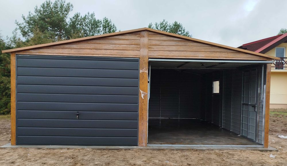 Dwustanowiskowy Garaż Blaszany Konstrukcja OCYNK