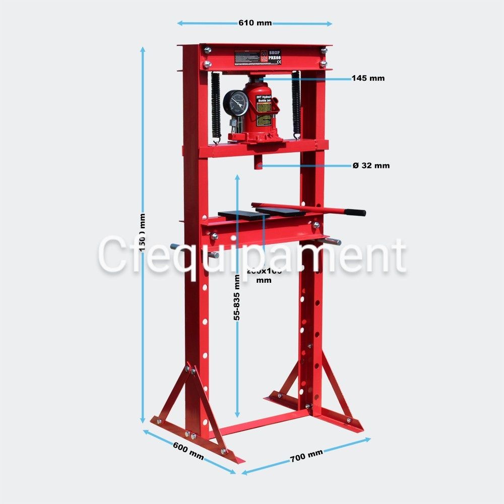 Prensa hidráulica 20 toneladas com manómetro
