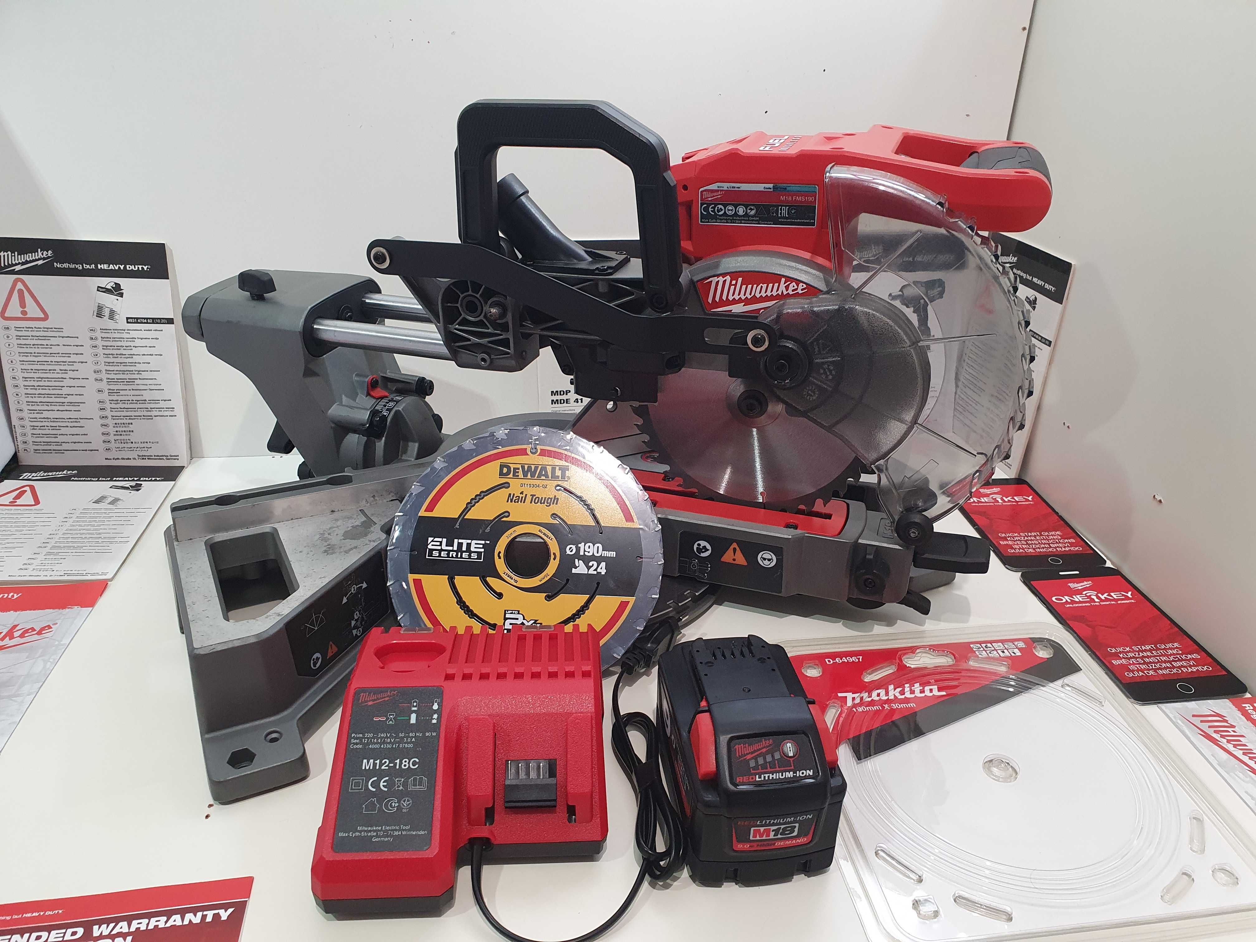 Pilarka ukośnica na 18v MILWAUKEE M18 FMS 190 FUEL pily dewalt+makita