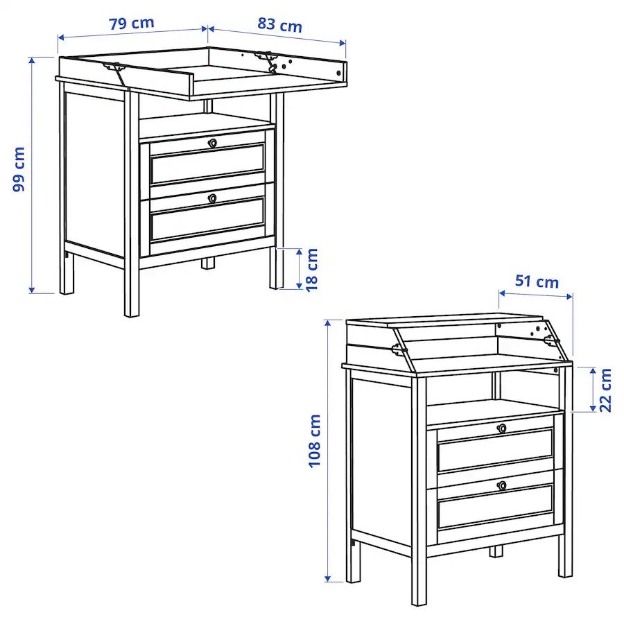 Komoda Przewijak Ikea Sundvik lite drewno