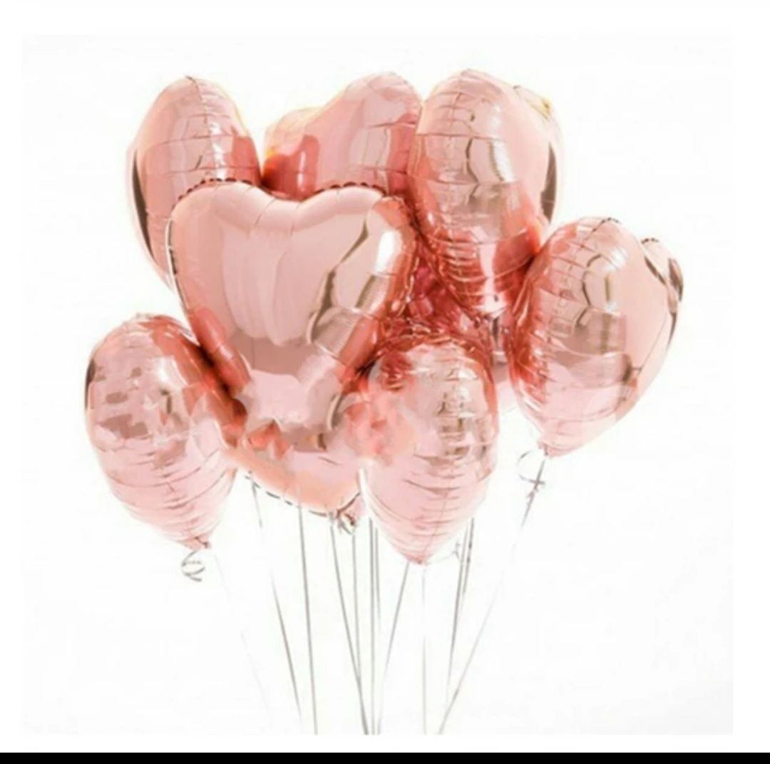 Balon foliowy serce 45cm .Rose gold. Pompowanie HeLem