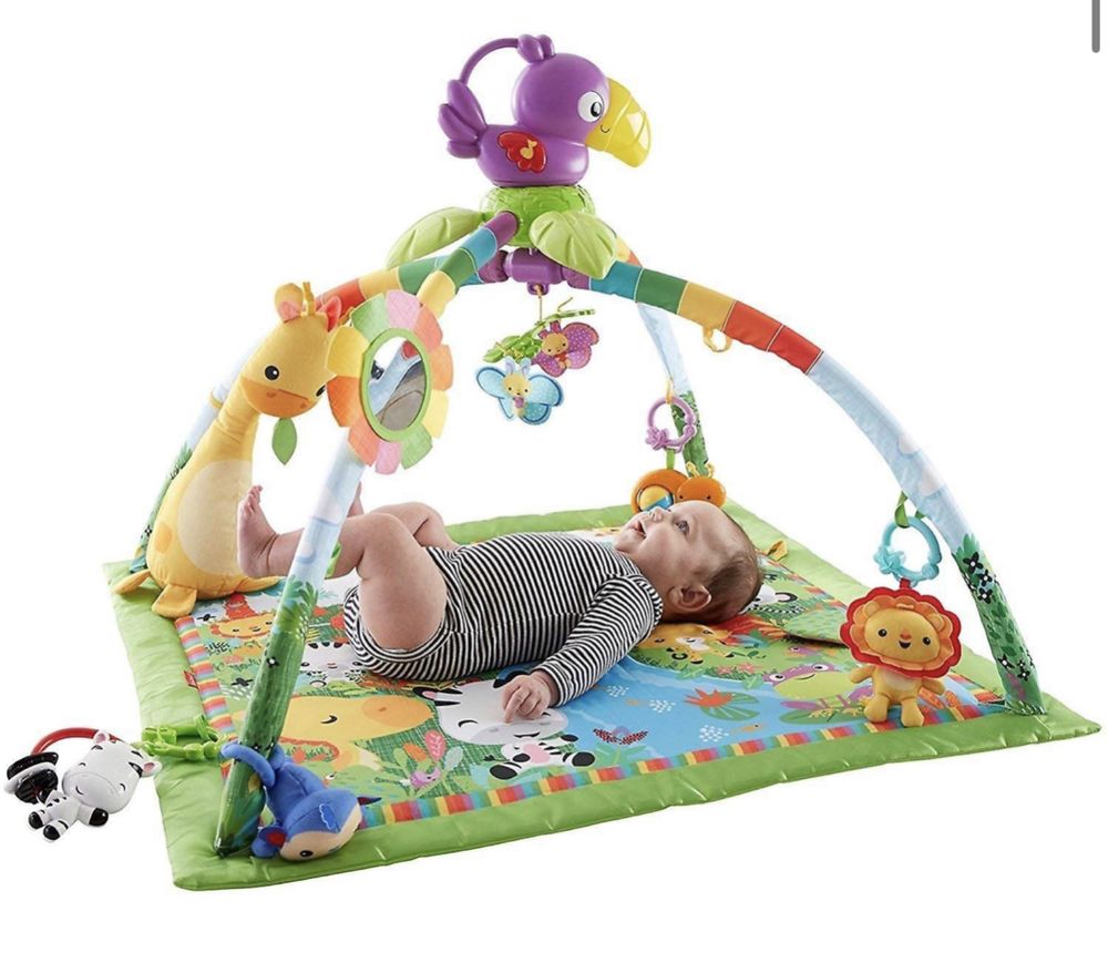 Tapete/ginásio de bébé floresta com música da Fisher Price