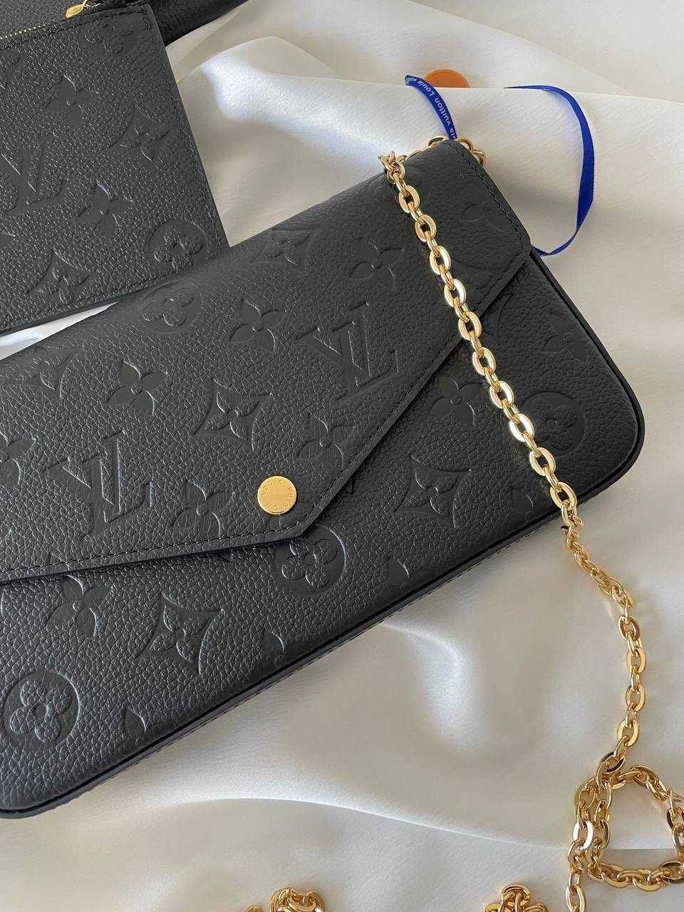 Клатч Louis Vuitton POUCHETTE BLACK MONOGRAM, оригінал!