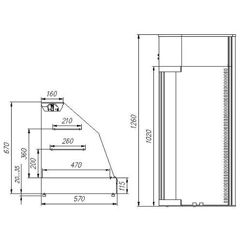 Настільна холодильна вітрина  ВХС-1,2 АРГО XL