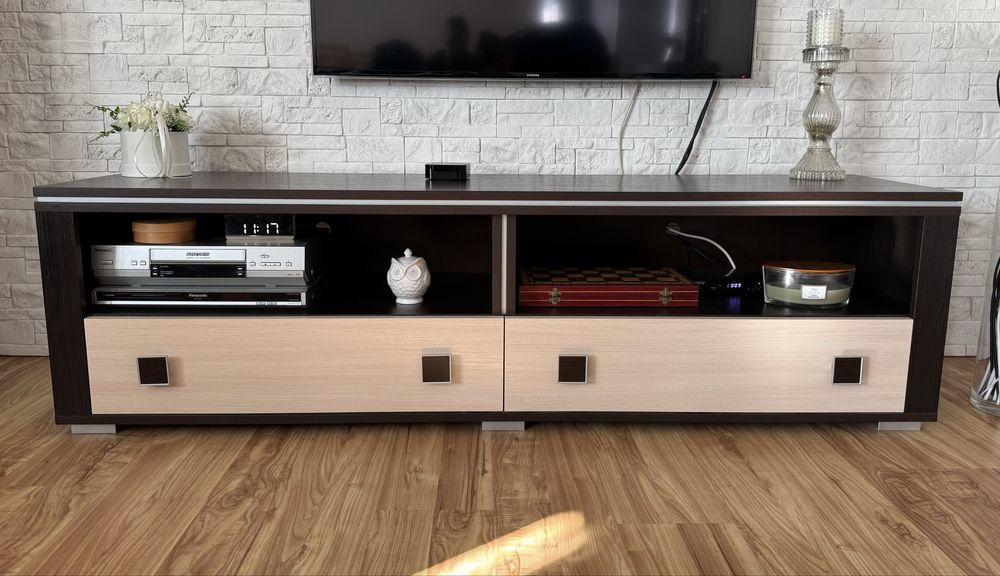 Szafka rtv venge jasny beż ciemny brąz