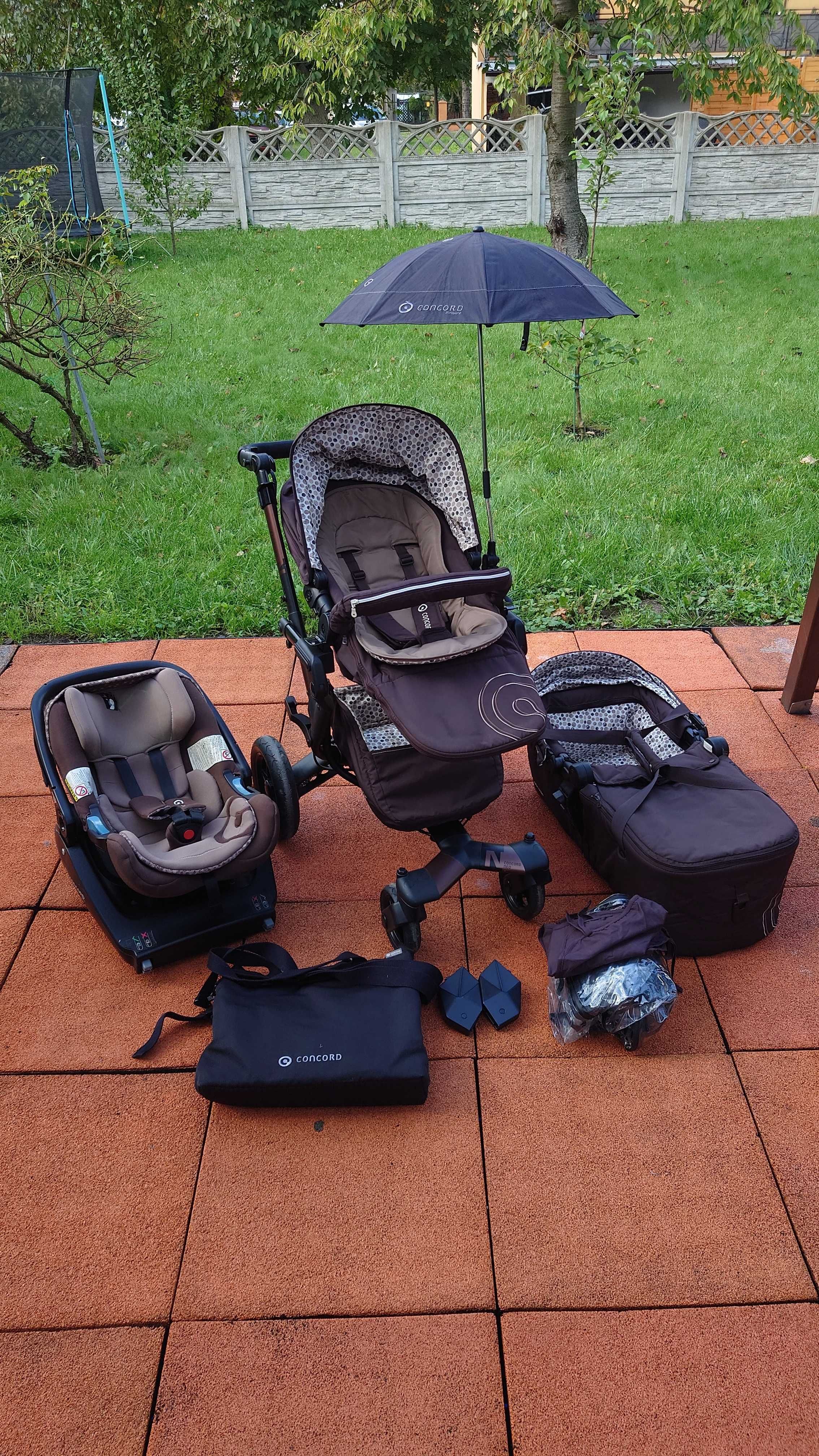 Wózek Concord Neo 3w1 i fotelik Concord Air Safe oraz baza ISOFIX