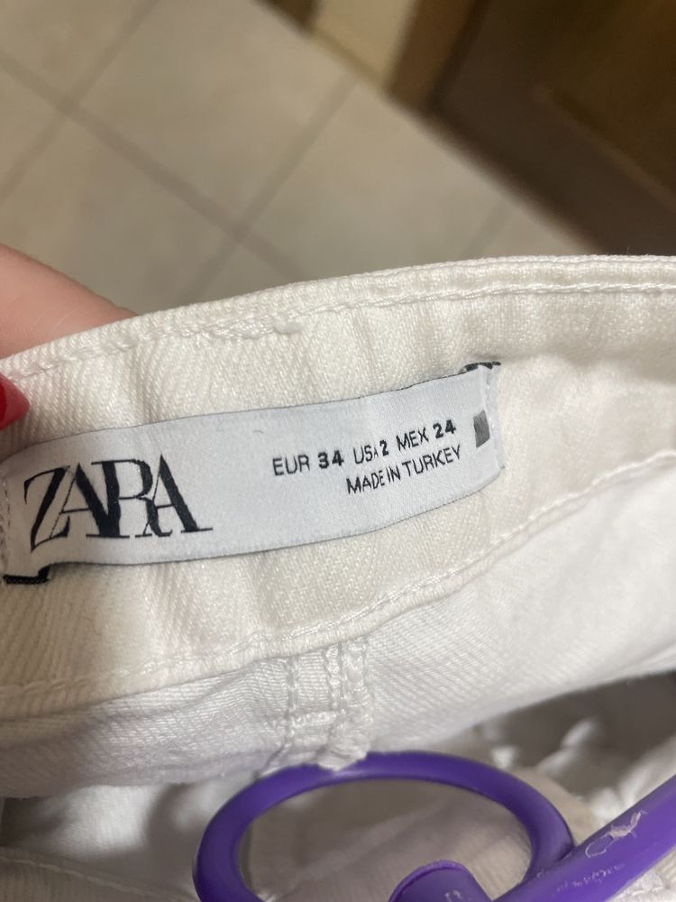 Джинси zara 34 розмер белые