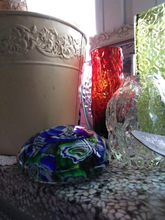 Millefiori scrambled przycisk do papieru, piękny i duży