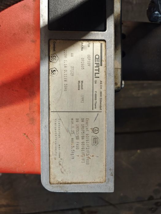 Palnik olejowy Oertli 10-50kW nagrzewnica