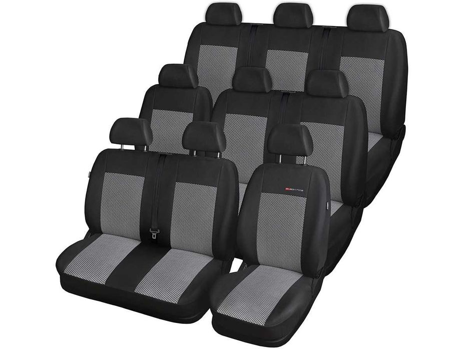 100% DOPASOWANE Pokrowce Volkswagen Transporter T5 / T6 9 osobowy