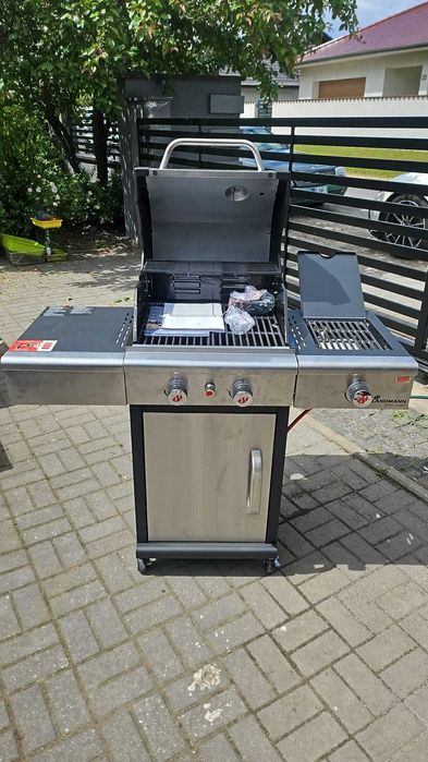 Grill gazowy wózek LANDMANN Triton 2.1 PTS 12916 0.9kW 2+1 NOWY ŻELIWO
