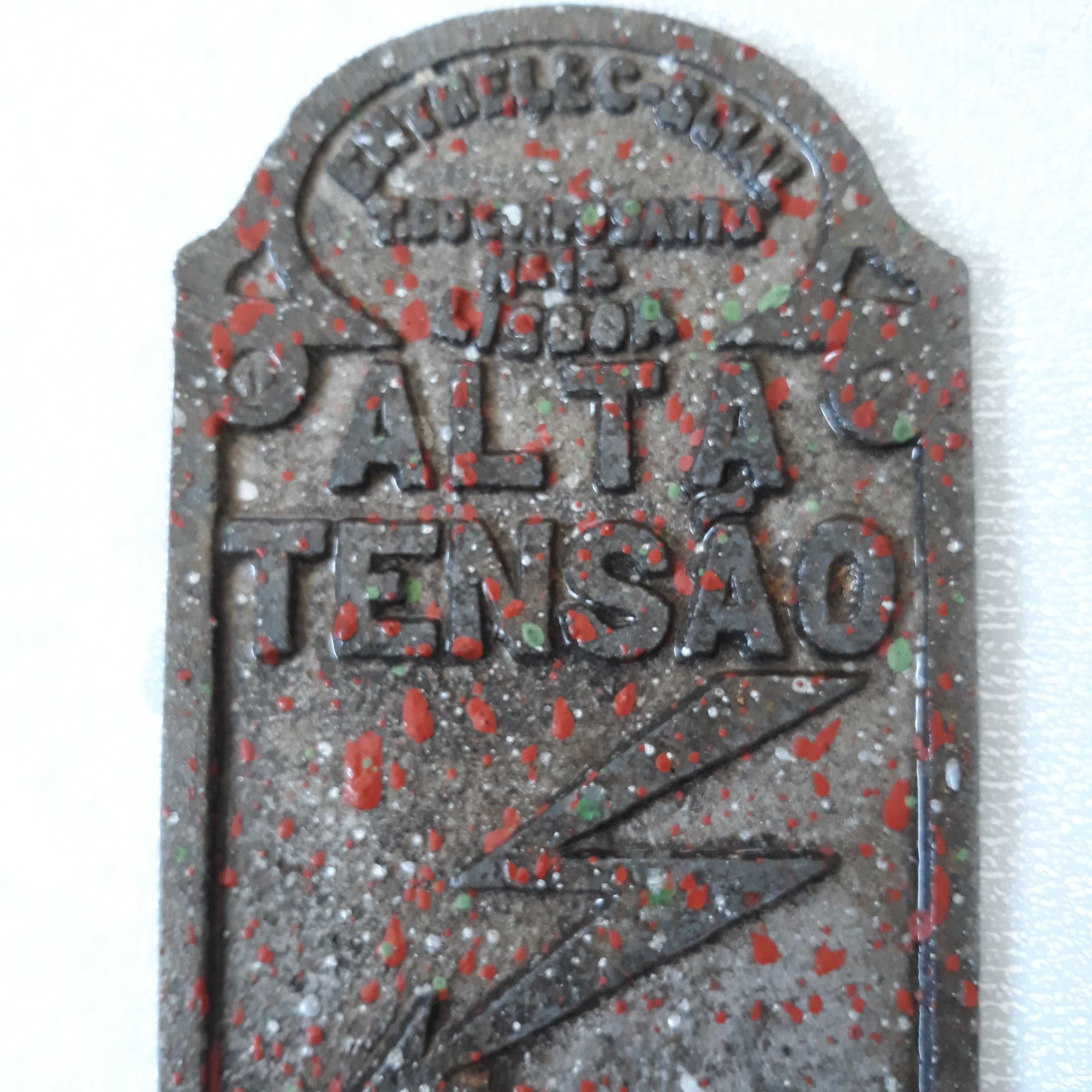 Placa-Chapa de aviso Alta Tenção-Perigo de Morte.