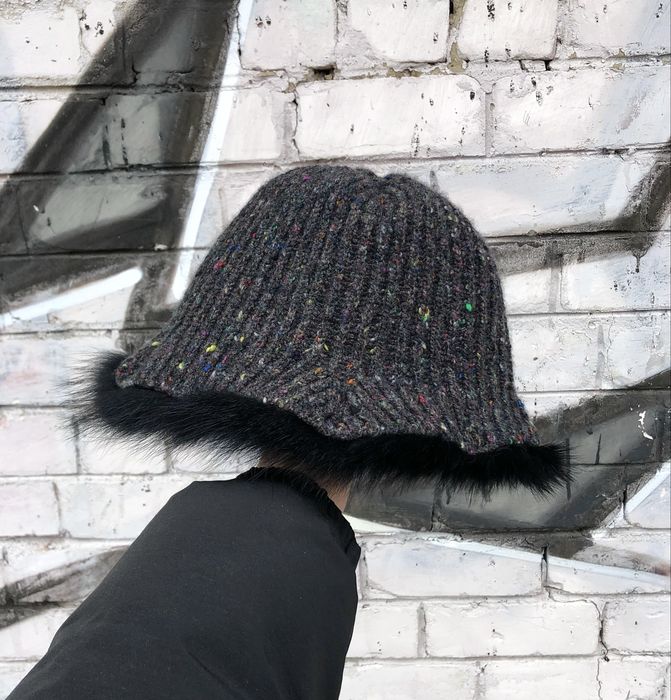 Prada Knitted Bucket Hat, Вовняна Панама Прада