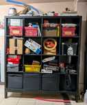 Regał Ikea Kallax Czarny Brąz 147x147 z ramą nośną