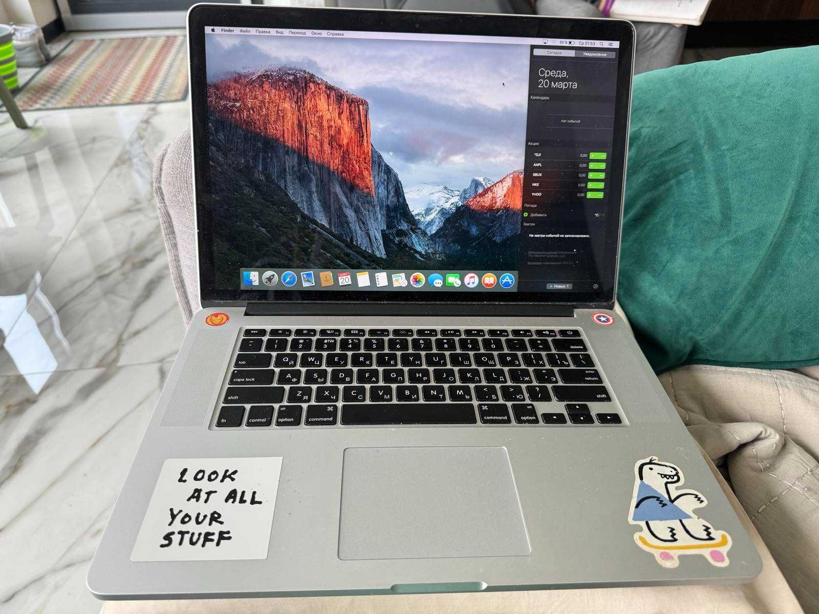Ноутбук Apple Macbook Pro a1398 екран 15,4