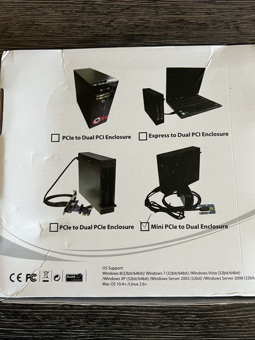 Адаптер Mini PCIe - PCI в Корпусі з блоком живлення