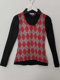 Camisa Preta com pullover xadrez integrado