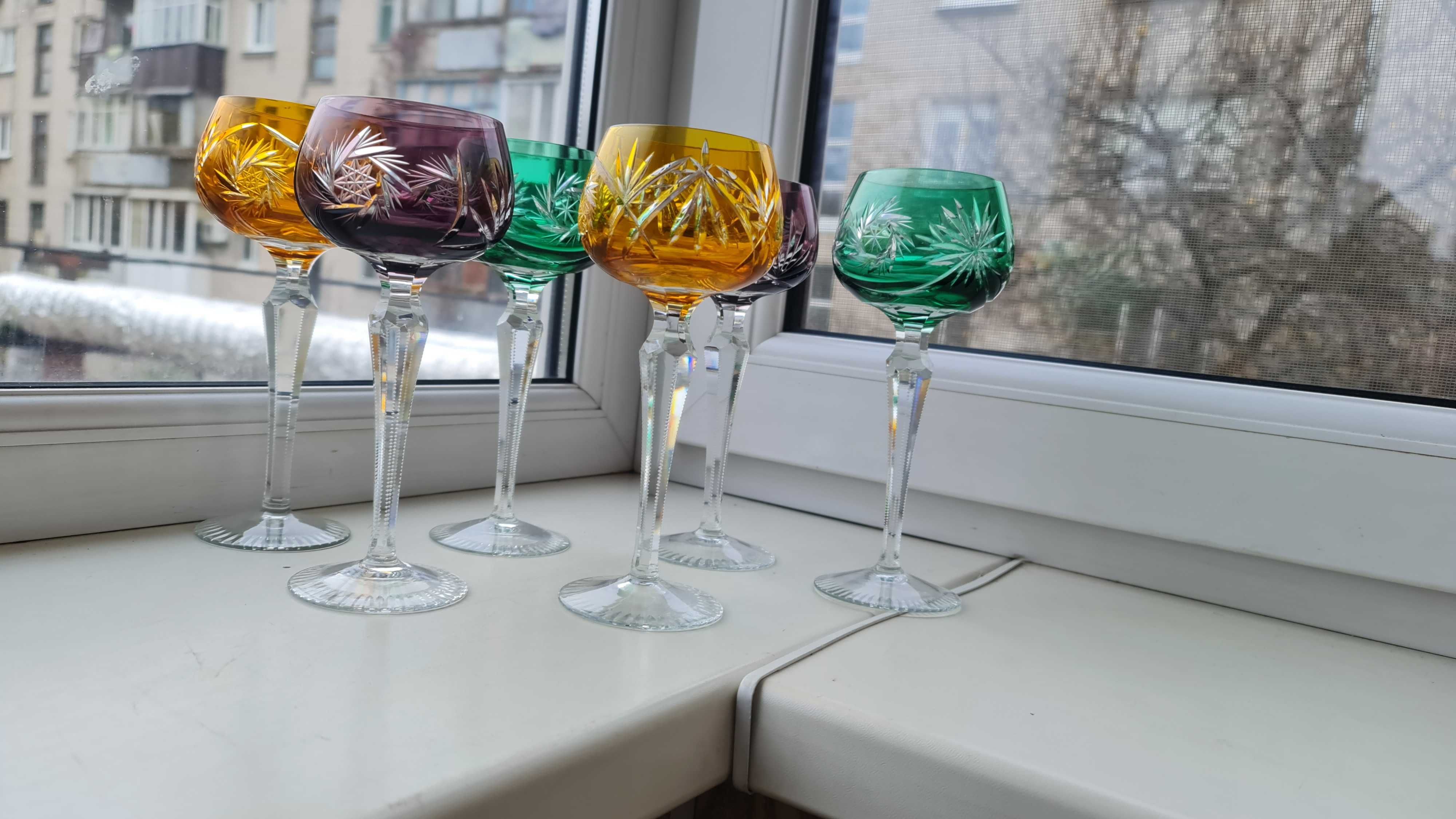 Цветной двухслойный хрусталь бокалы фужеры Германия Nachtmann ГДР