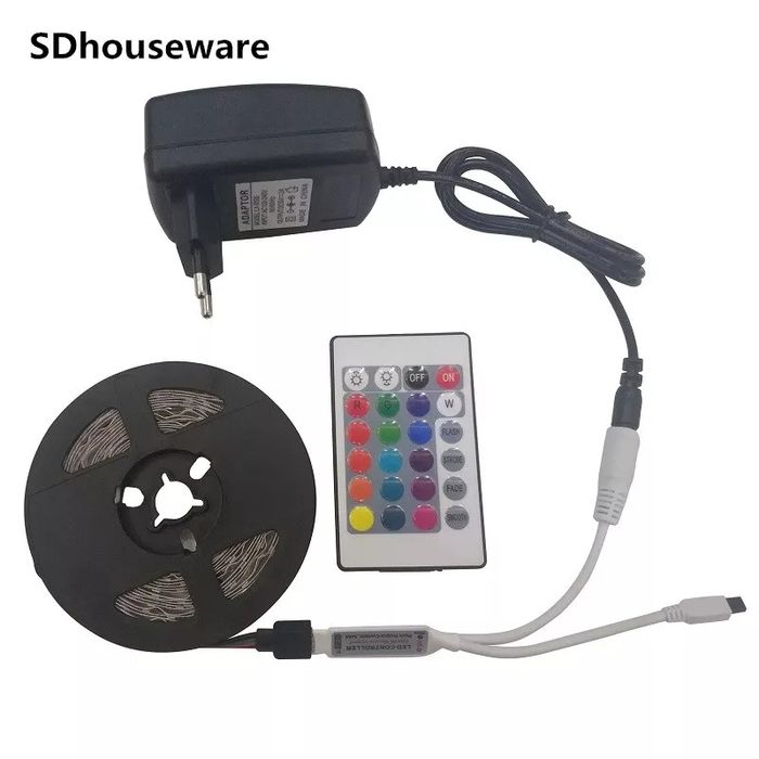 Стрічка світлодіодна 12в LED 5м 3529 RGB. Комплект. Водонепроникна.