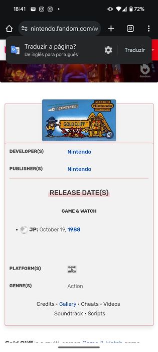 Gold cliff Nintendo vintage