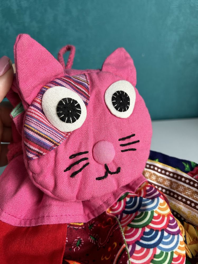 Рюкзак кіт ручна робота бавовна рожевий рюкзак