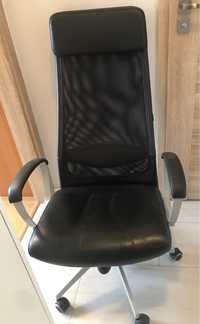 Krzesło fotel skórzany Ikea Marcus skóra naturalna