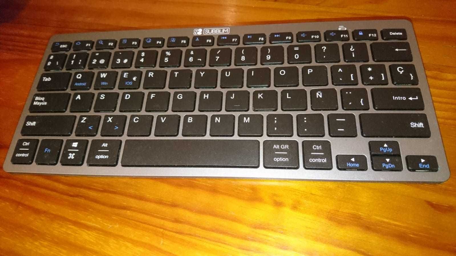 Teclado Formato Espanhol Subblim Dynamic Compact Cinzento Bluetooth