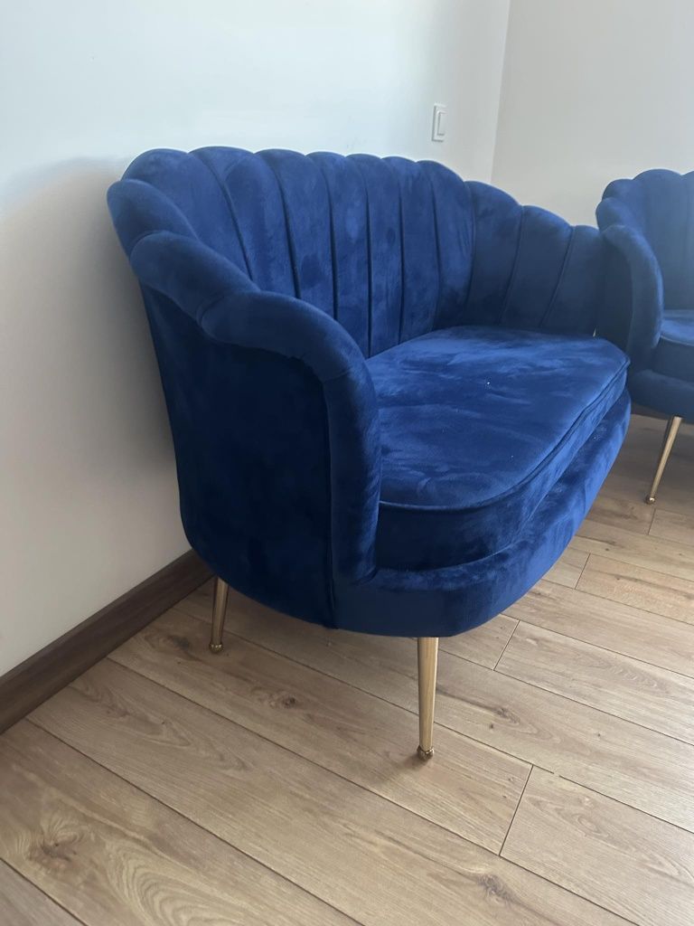 Sofa muszelka +2 fotele