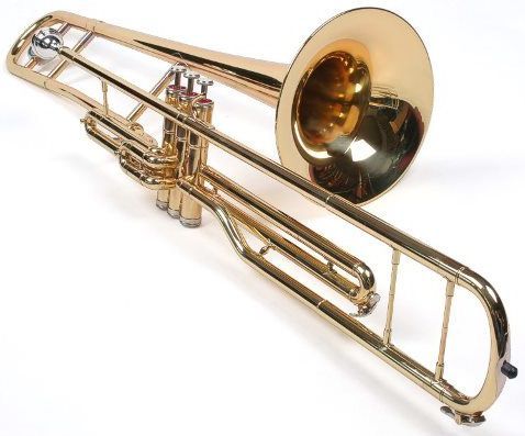 Trombone de pistões dourado em Bb