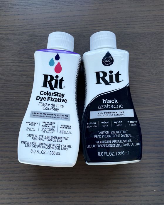 Barwnik do tkanin czarny + utrwalacz Rit