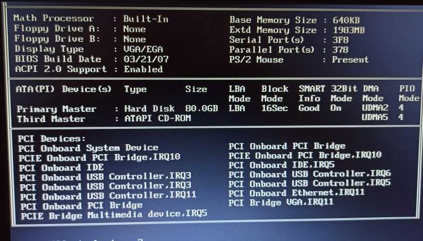 Torre Pentium 4 a funcionar