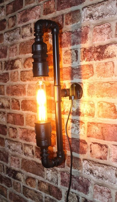 Lampa/kinkiet z rurek hydraulicznych loft