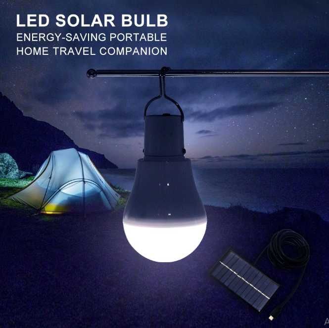 Zestaw Solarny Żarówka Lampa latarka LED USB Akumulator li ion Solar