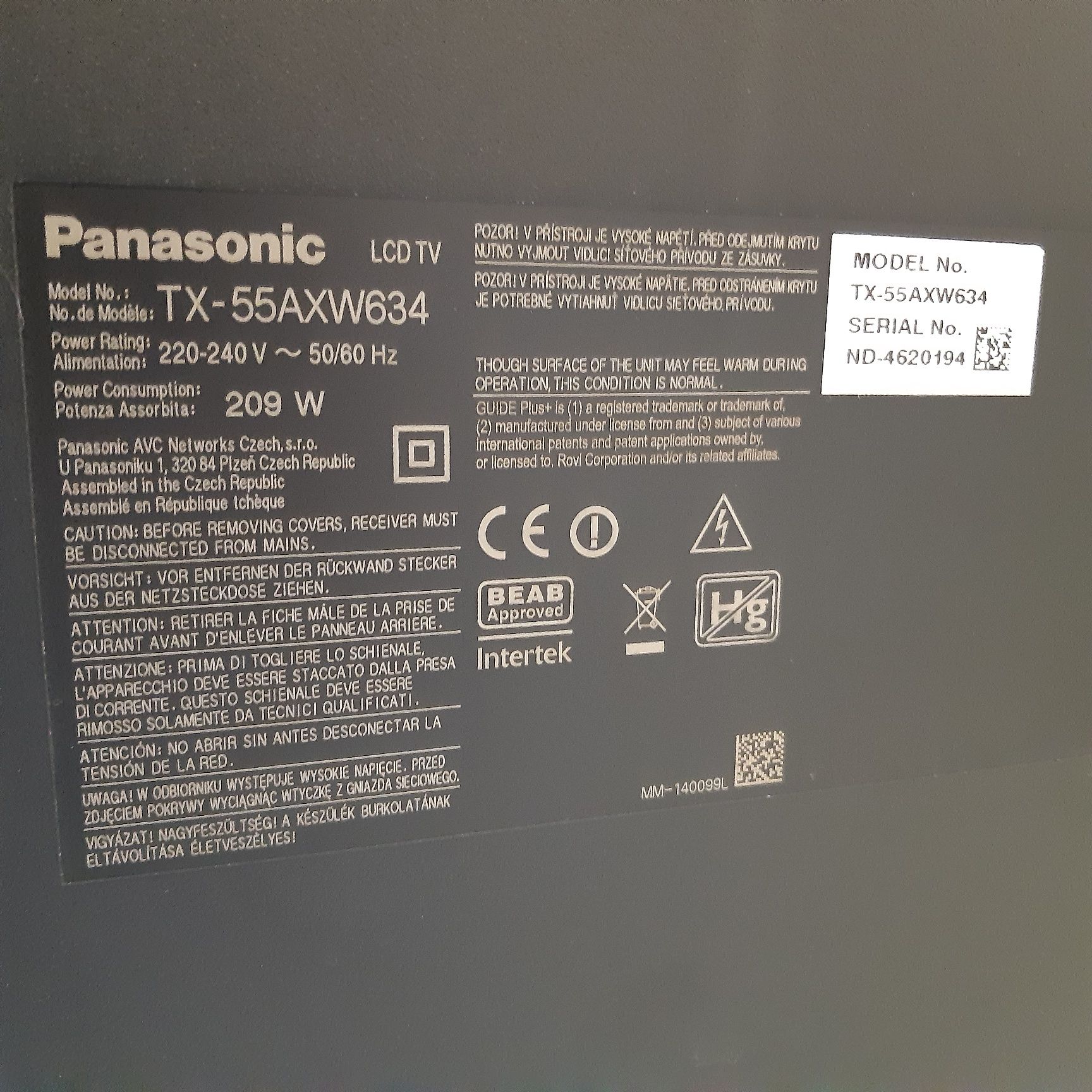 Телевизор Panasonic, 55 диагональ, Smart TV