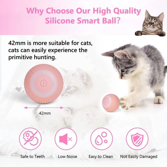 Zabawka dla kota, uciekająca piłka, piłka do samodzielnej zabawy, USB