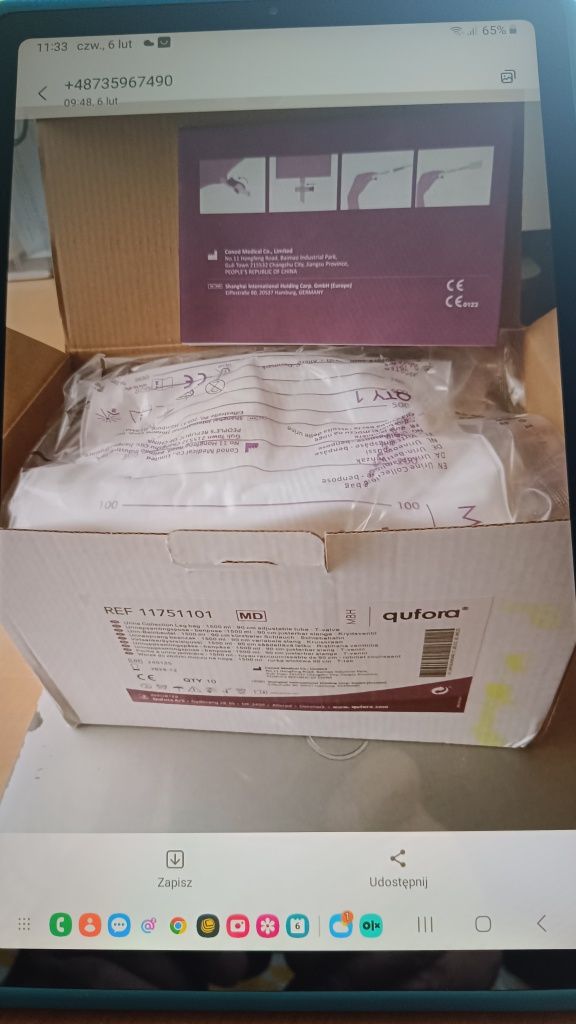 QUFORA Urologiczny Worek do zbiórki noc  Dzień Tanio 100 szt  1500 ml