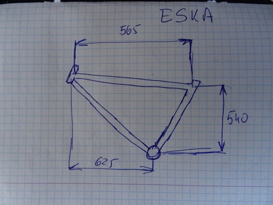 Rama rowerowa, szosowa, widelec, stery Eska Sport. Prościutka. R 54-56