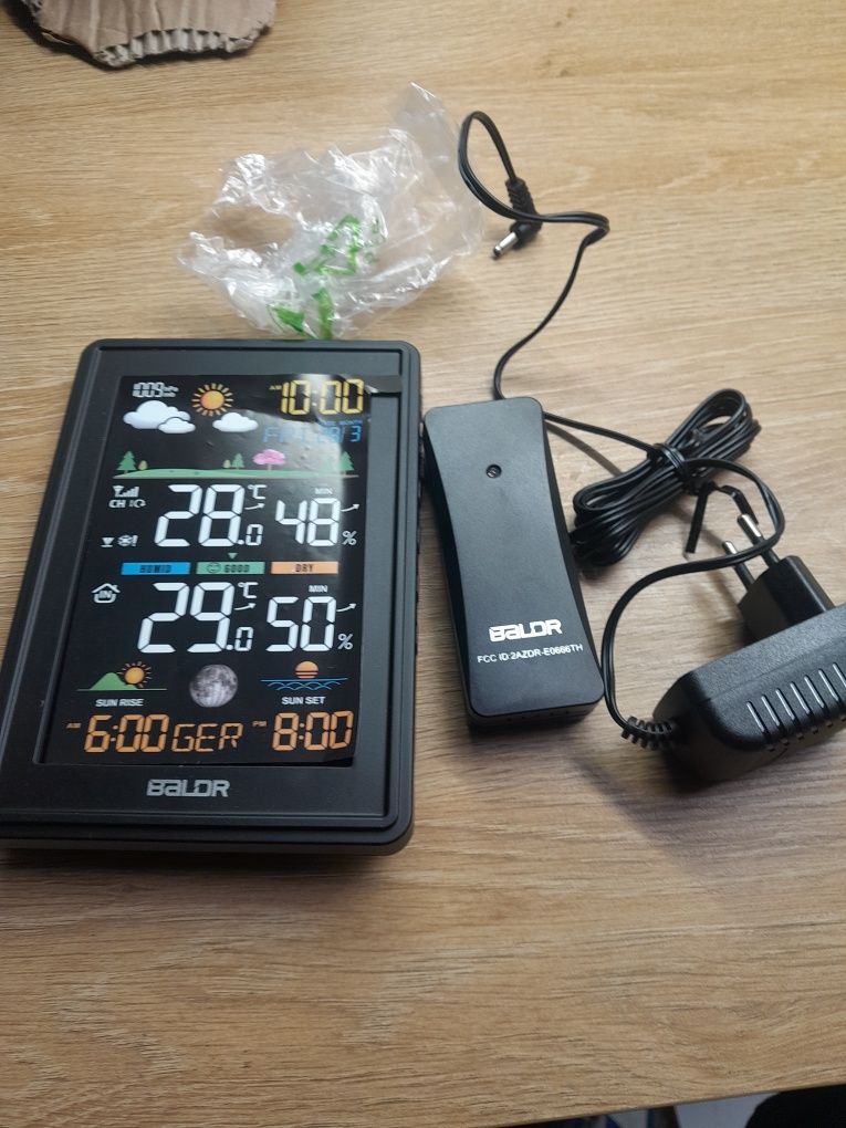 Stacja pogodowa baldr b36bl-v3  z 1 czujnikiem zewnętrznym lcd