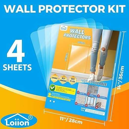 Samoprzylepna przezroczysta folia ochronna na ścianę 4szt.36x28 (221b)