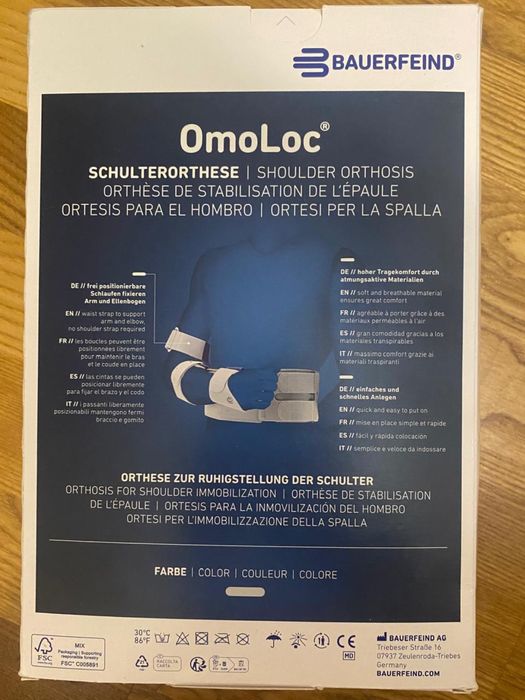 Бандаж-фіксуюча пов’язка Omolock при переломі  плечового суглобу