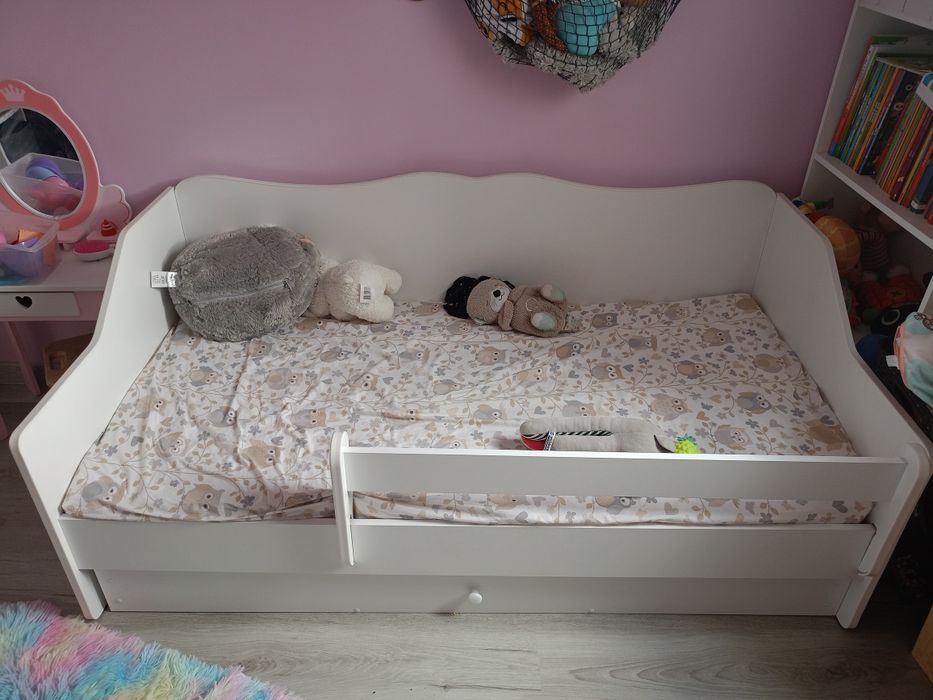 Łóżko białe z szufladą dla dziecka