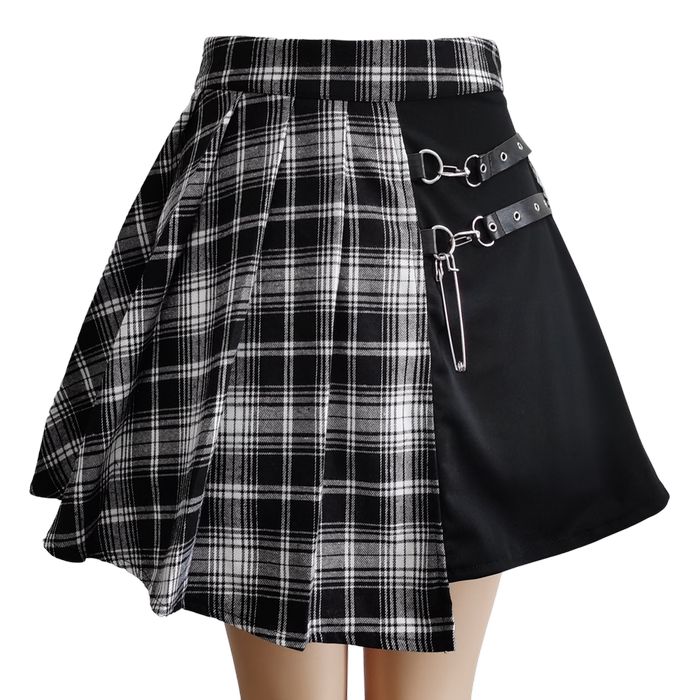 Damska spódnica w kratę, spodniczka w szkocką kratkę Punk, Rock - 4XL